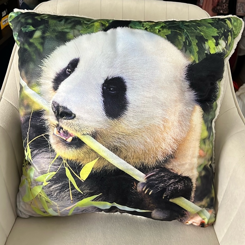 Panda Bear Throw Pillow 18”x18”
